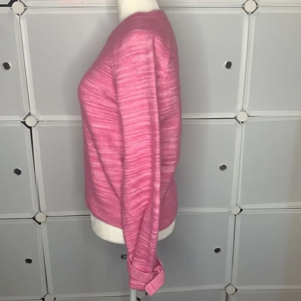 J.Crew Alpaca Blend Tie-sleeve Marled Pink Sweater Size Small